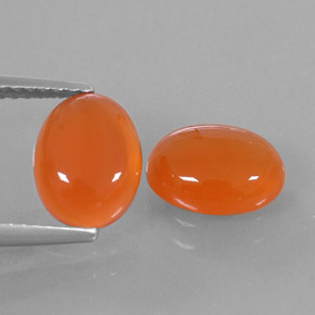 3.11 ct Orange Carnelian Stone, Natural Carnelian in Oval Cabochon Shape for Sale