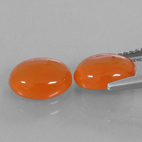 Carnelian Gemstone in 9 x 7 mm (calibrated) Size for Sale, Carnelian Stone in Orange Color