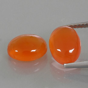 3.86 ct Orange Carnelian Stone, Natural Carnelian in Oval Cabochon Shape for Sale