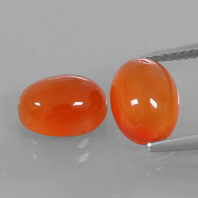 4.54 ct Orange Carnelian Stone, Natural Carnelian in Oval Cabochon Shape for Sale