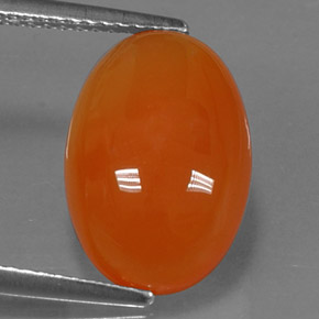 5.86 ct Orange Carnelian Gemstone, Carnelian Gem in Oval Cabochon Shape for Sale.