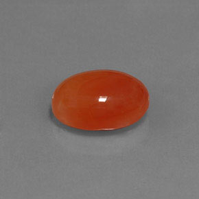 5.84 ct Orange Carnelian Gemstone, Carnelian Gem in Oval Cabochon Shape for Sale.