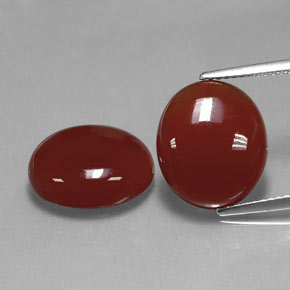12.82 ct Red Carnelian Gemstone, Carnelian Gem in Oval Cabochon Shape for Sale.