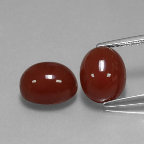 6.81 ct Red Carnelian Gemstone, Carnelian Gem in Oval Cabochon Shape for Sale.
