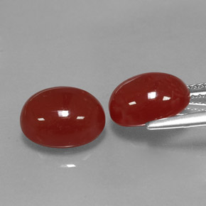 Carnelian Gemstone in 10 x 8 mm (calibrated) Size for Sale, Carnelian Stone in Orange Color