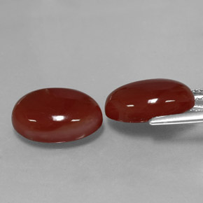 Carnelian Gemstone in 14 x 10 mm (calibrated) Size for Sale, Carnelian Stone in Brownish Red Color
