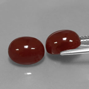 Carnelian Gemstone in 10 x 8 mm (calibrated) Size for Sale, Carnelian Stone in Brownish Red Color
