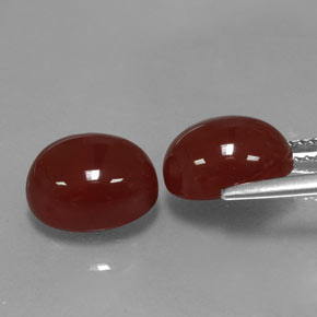 Carnelian Gemstone in 10 x 8 mm (calibrated) Size for Sale, Carnelian Stone in Brownish Red Color