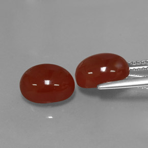 Carnelian Gemstone in 10 x 8 mm (calibrated) Size for Sale, Carnelian Stone in Orange Color