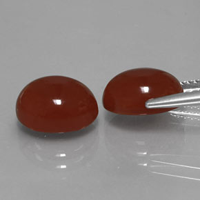 Carnelian Gemstone in 10 x 8 mm (calibrated) Size for Sale, Carnelian Stone in Brownish Red Color