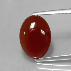 5.28 ct Orange Carnelian Gemstone, Carnelian Gem in Oval Cabochon Shape for Sale.