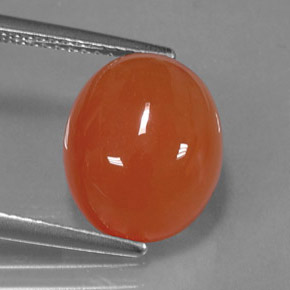 5.58 ct Orange Carnelian Stone, Natural Carnelian in Oval Cabochon Shape for Sale