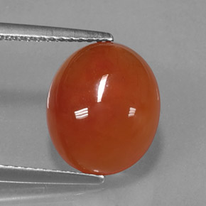 4.54 ct Orange Carnelian Stone, Natural Carnelian in Oval Cabochon Shape for Sale
