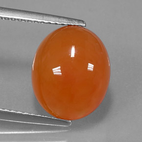 4.81 ct Orange Carnelian Stone, Natural Carnelian in Oval Cabochon Shape for Sale