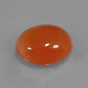 4.33 ct Orange Carnelian Gemstone, Carnelian Gem in Oval Cabochon Shape for Sale.