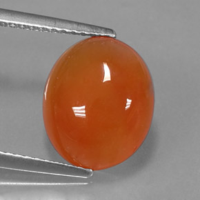4.33 ct Orange Carnelian Stone, Natural Carnelian in Oval Cabochon Shape for Sale