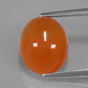 5.15 ct Orange Carnelian Stone, Natural Carnelian in Oval Cabochon Shape for Sale