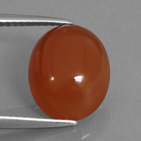4.06 ct Orange Carnelian Stone, Natural Carnelian in Oval Cabochon Shape for Sale