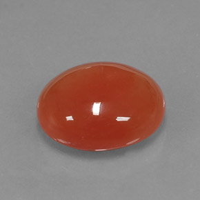 4.02 ct Orange Carnelian Gemstone, Carnelian Gem in Oval Cabochon Shape for Sale.