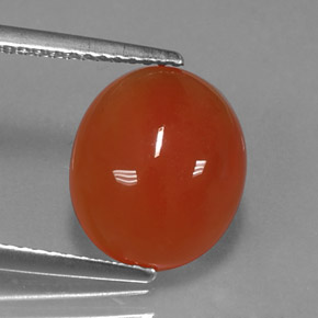 4.02 ct Orange Carnelian Stone, Natural Carnelian in Oval Cabochon Shape for Sale