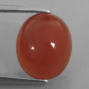 3.69 ct Orange Carnelian Stone, Natural Carnelian in Oval Cabochon Shape for Sale