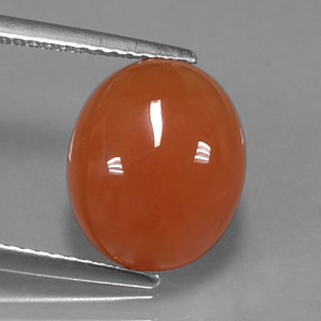 4.98 ct Orange Carnelian Stone, Natural Carnelian in Oval Cabochon Shape for Sale