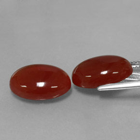 Carnelian Gemstone in 14 x 10 mm (calibrated) Size for Sale, Carnelian Stone in Brownish Red Color