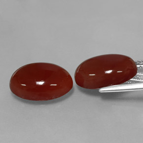 Carnelian Gemstone in 14 x 10 mm (calibrated) Size for Sale, Carnelian Stone in Brownish Red Color