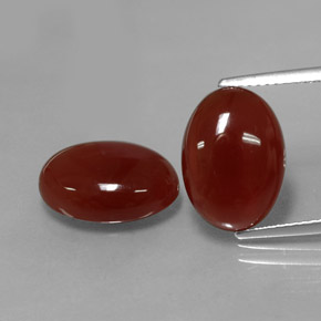 10.48 ct Red Carnelian Gemstone, Carnelian Gem in Oval Cabochon Shape for Sale.