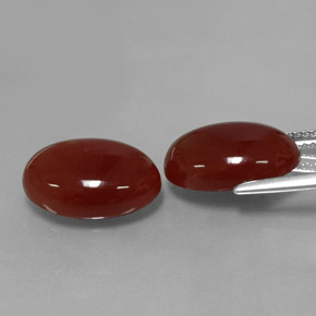 Carnelian Gemstone in 14 x 10 mm (calibrated) Size for Sale, Carnelian Stone in Brownish Red Color