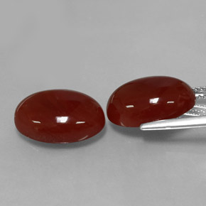 Carnelian Gemstone in 14 x 10 mm (calibrated) Size for Sale, Carnelian Stone in Brownish Red Color