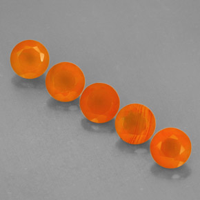 2.35 ct Orange Carnelian Gemstone, Carnelian Gem in Round Facet Shape for Sale.