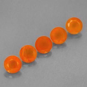 2.35 ct Orange Carnelian Stone, Natural Carnelian in Round Facet Shape for Sale