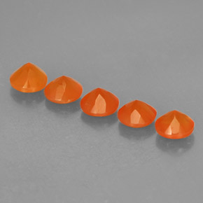 Carnelian Gemstone in 5 mm (calibrated) Size for Sale, Carnelian Stone in Orange Color