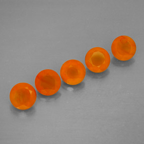 2.34 ct Orange Carnelian Gemstone, Carnelian Gem in Round Facet Shape for Sale.