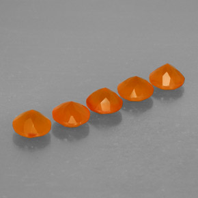 Carnelian Gemstone in 5 mm (calibrated) Size for Sale, Carnelian Stone in Orange Color