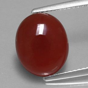 4.71 ct Red Carnelian Gemstone, Carnelian Gem in Oval Cabochon Shape for Sale.