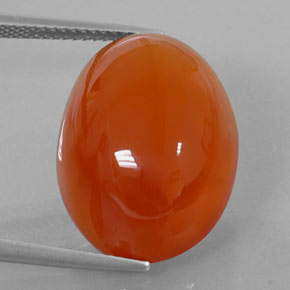 18.75 ct Orange Carnelian Stone, Natural Carnelian in Oval Cabochon Shape for Sale