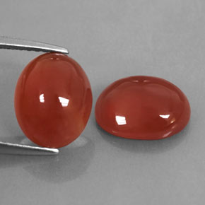 4.68 ct Orange Carnelian Stone, Natural Carnelian in Oval Cabochon Shape for Sale