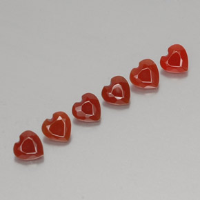 1.22 ct Orange Carnelian Gemstone, Carnelian Gem in Heart Facet Shape for Sale.