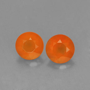 0.72 ct Orange Carnelian Gemstone, Carnelian Gem in Round Facet Shape for Sale.