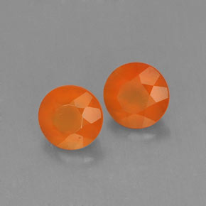 0.72 ct Orange Carnelian Stone, Natural Carnelian in Round Facet Shape for Sale