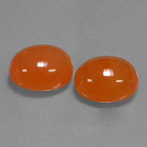 7.74 ct Orange Carnelian Stone, Natural Carnelian in Oval Cabochon Shape for Sale
