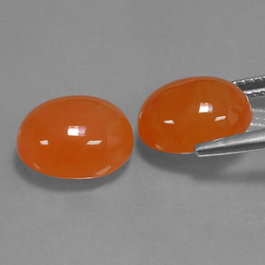 Carnelian Gemstone in 11 x 9 mm (calibrated) Size for Sale, Carnelian Stone in Orange Color