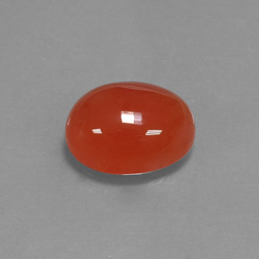 3.77 ct Orange Carnelian Stone, Natural Carnelian in Oval Cabochon Shape for Sale