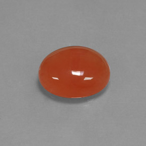 3.24 ct Orange Carnelian Stone, Natural Carnelian in Oval Cabochon Shape for Sale