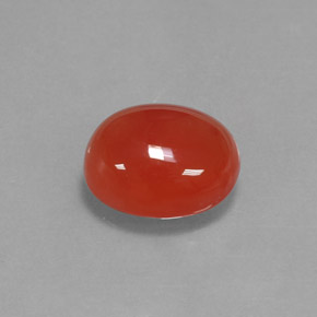 3.68 ct Orange Carnelian Stone, Natural Carnelian in Oval Cabochon Shape for Sale