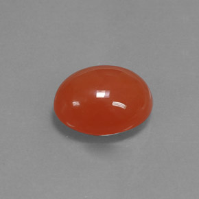 3.33 ct Orange Carnelian Stone, Natural Carnelian in Oval Cabochon Shape for Sale
