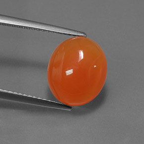 4.71 ct Orange Carnelian Gemstone, Carnelian Gem in Oval Cabochon Shape for Sale.