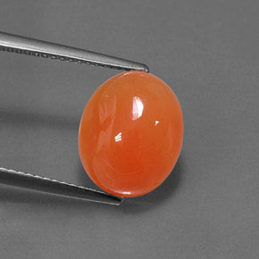 4.56 ct Orange Carnelian Gemstone, Carnelian Gem in Oval Cabochon Shape for Sale.